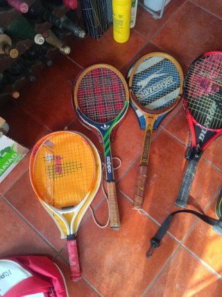 Raquetas antiguas y Funda raquetas tenis Winston