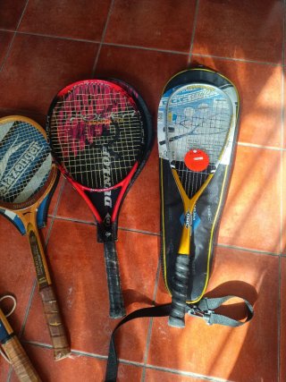 Raquetas antiguas y Funda raquetas tenis Winston