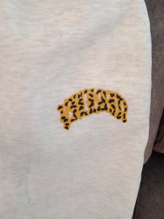 Pantalón de chándal gris con estampado.