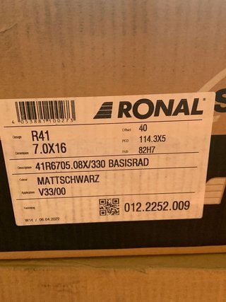 4 LLANTAS  Ronal r41 7X16 5X114.3 ET40 BLACK