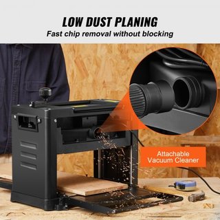 Planificadora de Espesor, Velocidad Única, Mesa de Trabajo de 33 cm de Ancho, Planificadora de Banco de Dos Cuchillas, Motor Potente de 15 Amperios 1800W, Mesa de Alimentación Extendida de 30.5 cm...