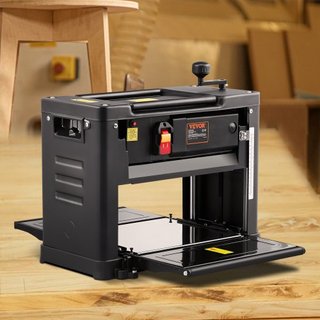 Planificadora de Espesor, Velocidad Única, Mesa de Trabajo de 33 cm de Ancho, Planificadora de Banco de Dos Cuchillas, Motor Potente de 15 Amperios 1800W, Mesa de Alimentación Extendida de 30.5 cm...