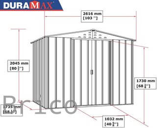 Caseta Metálica Top Titan 173x261x204 cm - Duramax