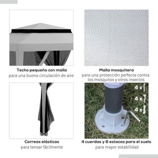 Cenador gris y negro