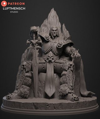Arthas Trono Resina 15cm