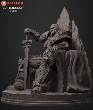 Arthas Trono Resina 15cm