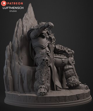 Arthas Trono Resina 15cm