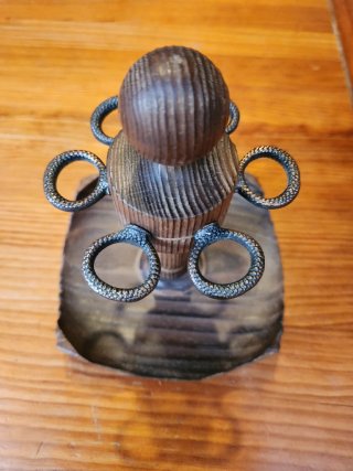 Supporto per 6 pipe in legno e rame