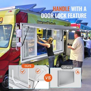 122L x 91.4W cm Ventana de Servicio para Stand de Concesiones Camión de Comida Toldos