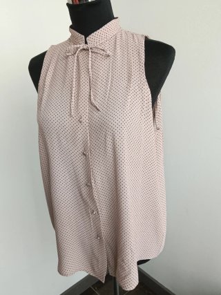 Blusa sin mangas lunares rosa palo