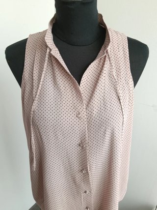 Blusa sin mangas lunares rosa palo