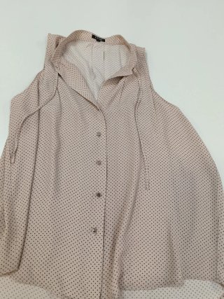 Blusa sin mangas lunares rosa palo
