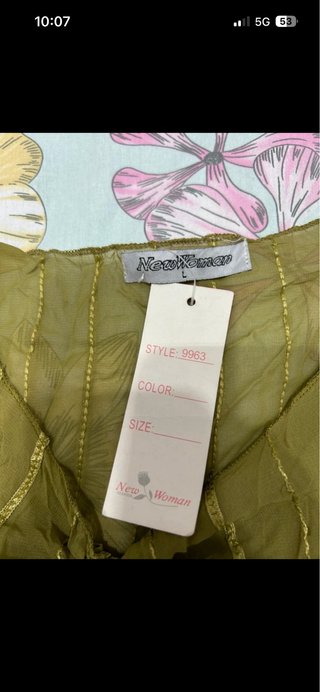 Blusa verde con destellos , Talla Única