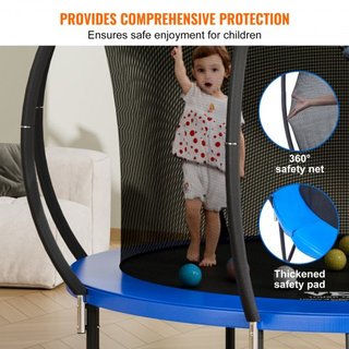 Trampolín de 10 pies, trampolín de 330 lbs con red de seguridad, escalera y poste curvado, trampolín de alta resistencia con tapiz de salto y acolchado de muelles, trampolines recreativos al aire ...