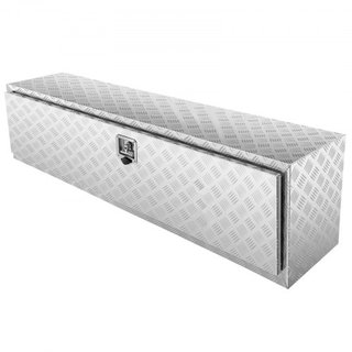 Caja de Camión Inferior, 152.4 x 43.2 x 45.7 cm Caja de Almacenamiento para Pickup, Caja de Herramientas de Aluminio de Placa de Diamante de Alta Resistencia con Cerradura y Llaves, Caja de Almace...