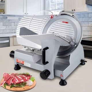 Cortadora de Carne Comercial, Cortadora de Alimentos Eléctrica de 320W, Cortadora de Alimentos Eléctrica de Cuchilla de Acero al Carbono de 12 Pulgadas, Cortadora de Carne de 350-400RPM, Grosor Aj...