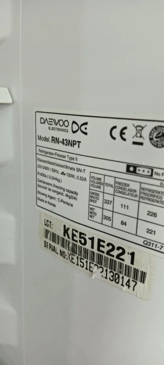 NEVERA COMBI DAEWOO NO FROST ENERGÍA A+