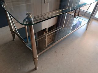 Mesa Centro Acero y Cristal