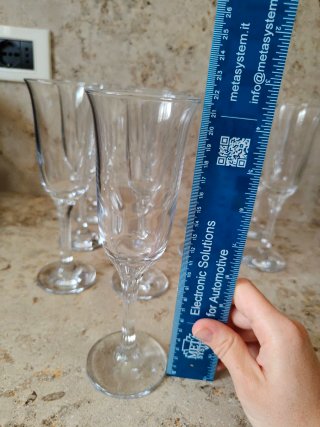 Set 12 Calici Flute Champagne Vetro