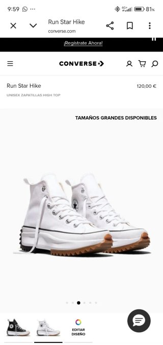 Zapatillas Converse plataforma blancas