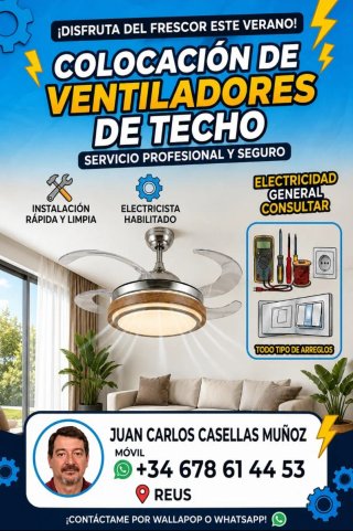 Colocación de ventiladores de techo.