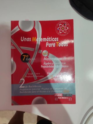 2 libros unas matemáticas para todos 2°Bach