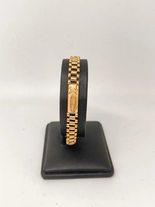 Pulsera Oro 18kt Correa y eslabones rectangulares