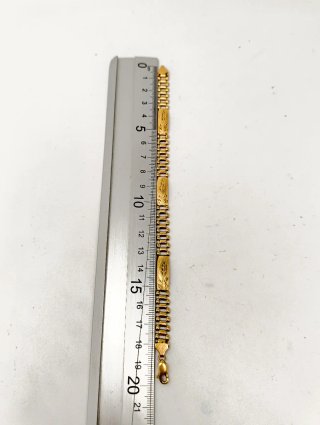 Pulsera Oro 18kt Correa y eslabones rectangulares