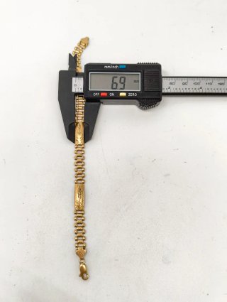 Pulsera Oro 18kt Correa y eslabones rectangulares