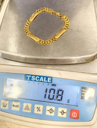 Pulsera Oro 18kt Correa y eslabones rectangulares