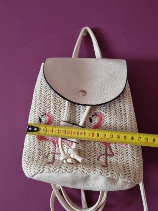 Mini Mochila Ale-hop Flamencos Beige y Rosa