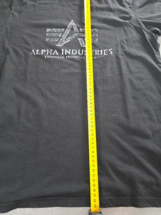 Alpha Industries T-Shirt Nera Logo Distressed M