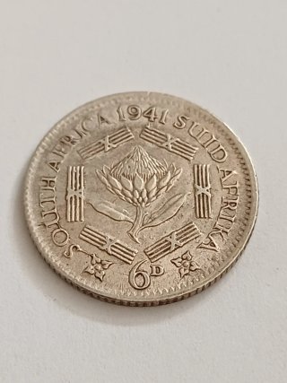 Sudáfrica 6 peniques plata 1941