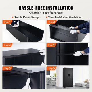 Gabinete de Almacenamiento de Metal, Gabinete de Almacenamiento de Acero con 2 Puertas Magnéticas y 4 Estantes Ajustables, Gabinete de Metal de 180.34 cm con Capacidad de 90.7 kg por Estante con 3...