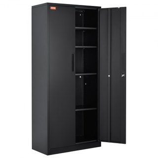 Gabinete de Almacenamiento de Metal, Gabinete de Almacenamiento de Acero con 2 Puertas Magnéticas y 4 Estantes Ajustables, Gabinete de Metal de 180.34 cm con Capacidad de 90.7 kg por Estante con 3...