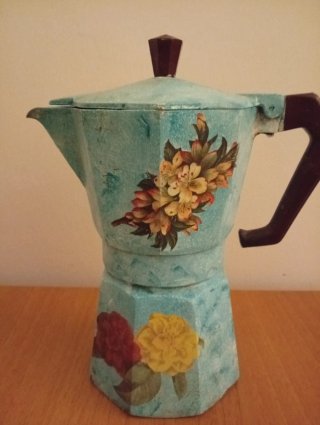 Caffettiera moka decorata a mano