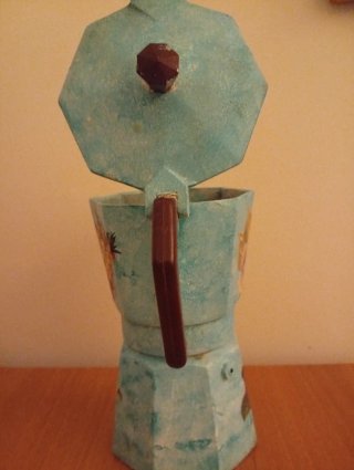Caffettiera moka decorata a mano