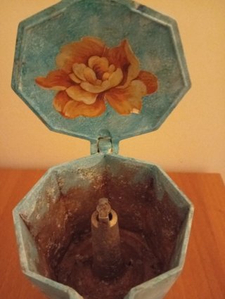 Caffettiera moka decorata a mano