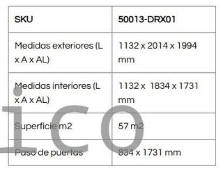 Caseta Metálica Top Atenea 113x201x199 cm - Duramax