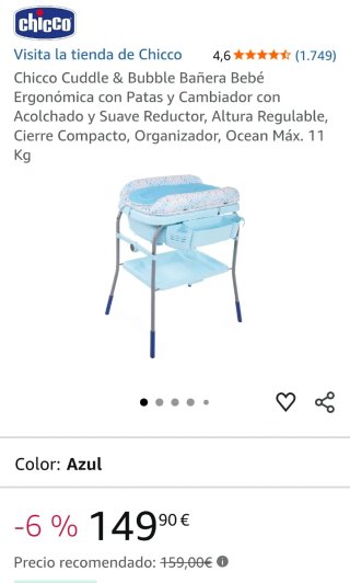 Bañera Cambiador Chicco Cuddle & Bubble