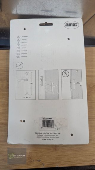 2 Juego de manilla con placa de puerta Arosa de aluminio