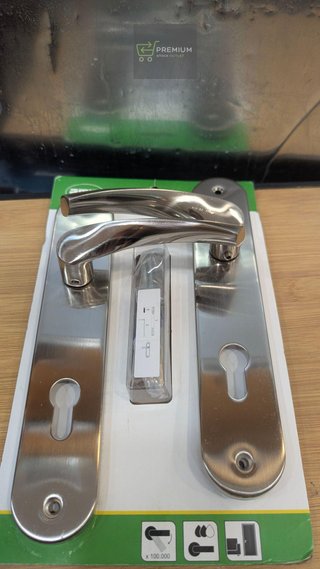 2 Juego de manilla con placa de puerta Arosa de aluminio