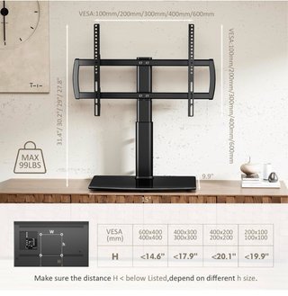 Soporte pie TV universal negro