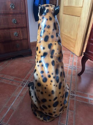 Figura Leopardo En Cerámica Decorativa