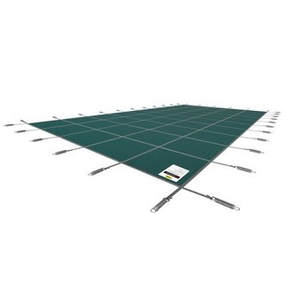 Cubierta de piscina Cubierta de seguridad para piscina 4.9x9.8 m /16x32FT Rectángulo Cubierta de seguridad para piscina enterrada Verde Malla Cubierta de seguridad sólida para piscina para invierno