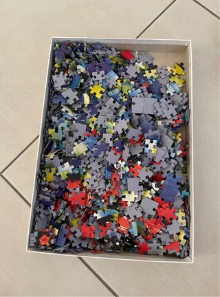 Puzzle 1000 pezzi (farfalla rossa e fiori blu)