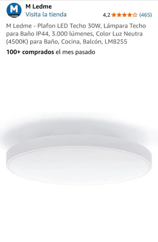 Plafón luz LED 30W