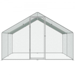 Gran Gallinero de Metal, 9.8x12.9x6.5 pies, Corrales para Pollos de Entrada para Jardín con Cubierta, Casa de Gallinas con Techo en Espira y Cerradura de Seguridad para Exterior y Jardín, Granja, ...
