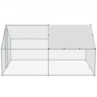 Gran Gallinero de Metal, 9.8x12.9x6.5 pies, Corrales para Pollos de Entrada para Jardín con Cubierta, Casa de Gallinas con Techo en Espira y Cerradura de Seguridad para Exterior y Jardín, Granja, ...