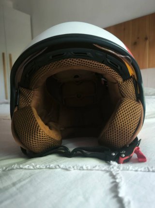 Casco Moto Verano Rojo y Blanco